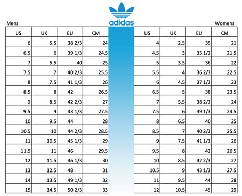 adidas euro size chart.